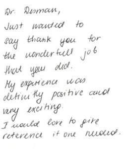 content of a thank you letter from a patient